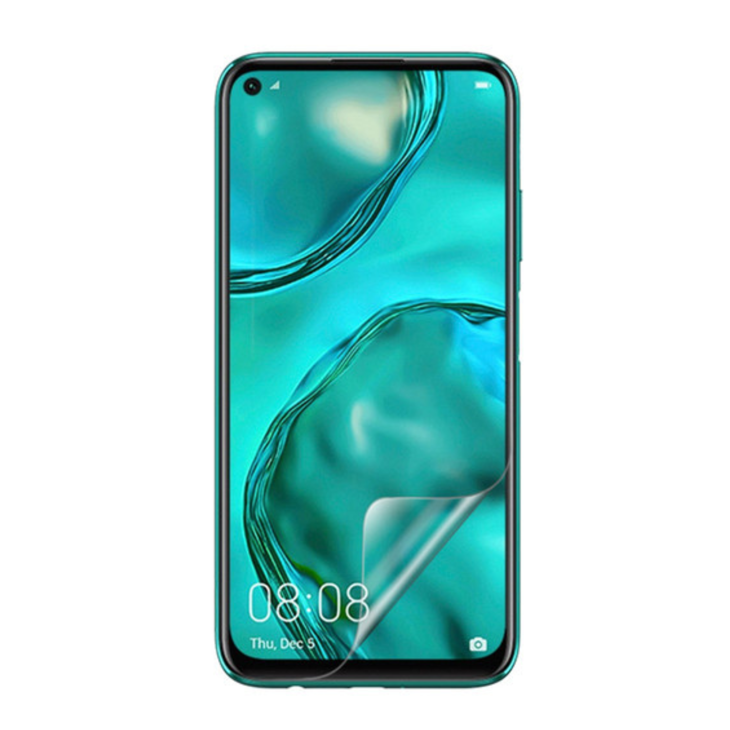 Two clear hydrogel screen protectors for Huawei P40 lite 5G and Nova 7 SE by 9eight5, shown in packaging.