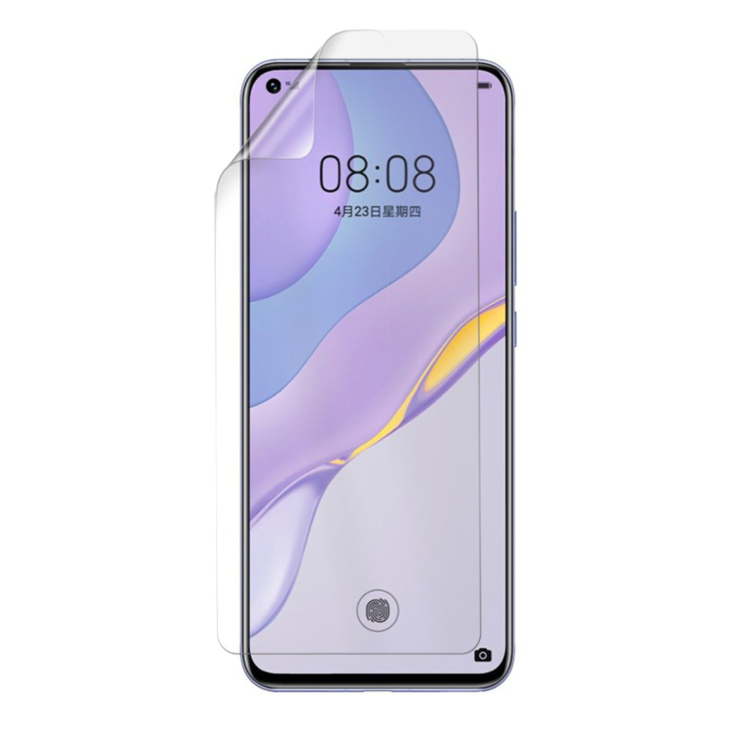 Hydrogel screen protector for Huawei Nova 7 5G by 9eight5, showing the transparent film and precise fit for the phone screen.