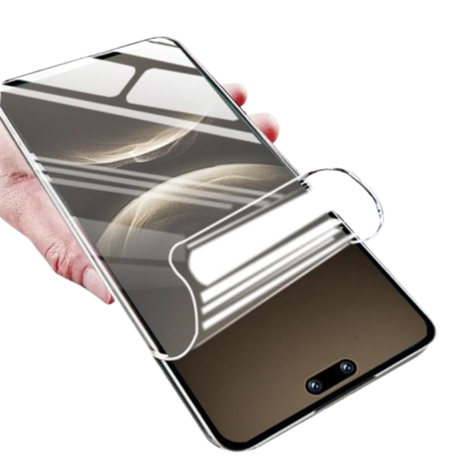 Hydrogel screen protector for HUAWEI Nova 14 Pro by 9eight5, showing a clear, flexible protective film over the phone screen.