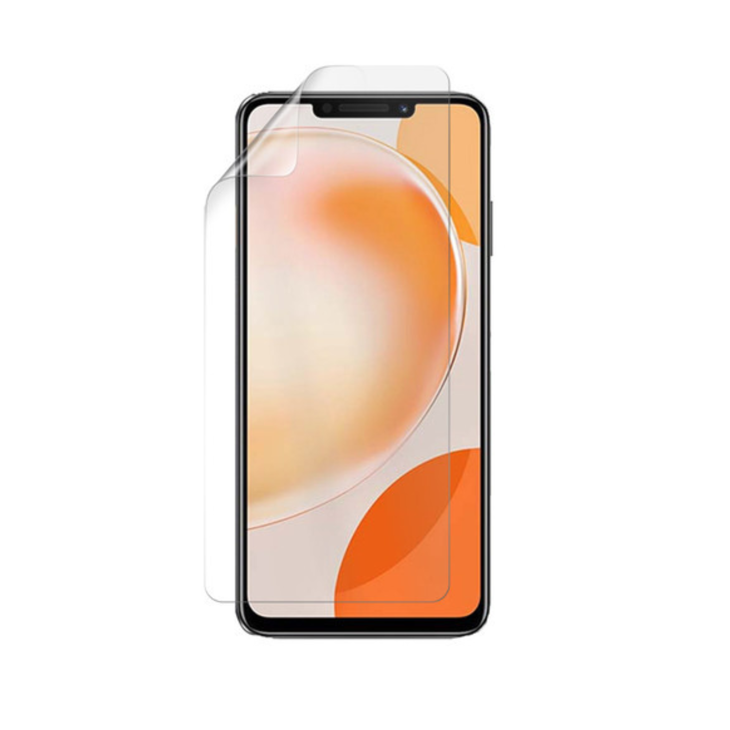 Hydrogel screen protector for Huawei Enjoy 60X by 9eight5, showing clear, flexible material fitting a smartphone screen.