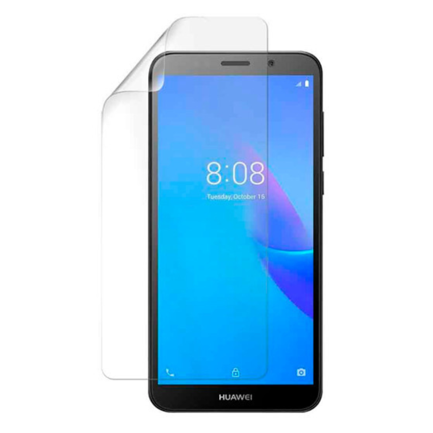 Two 9eight5 Hydrogel Screen Protectors for Huawei Y5 Lite, providing flexible, clear protection for the phone screen.
