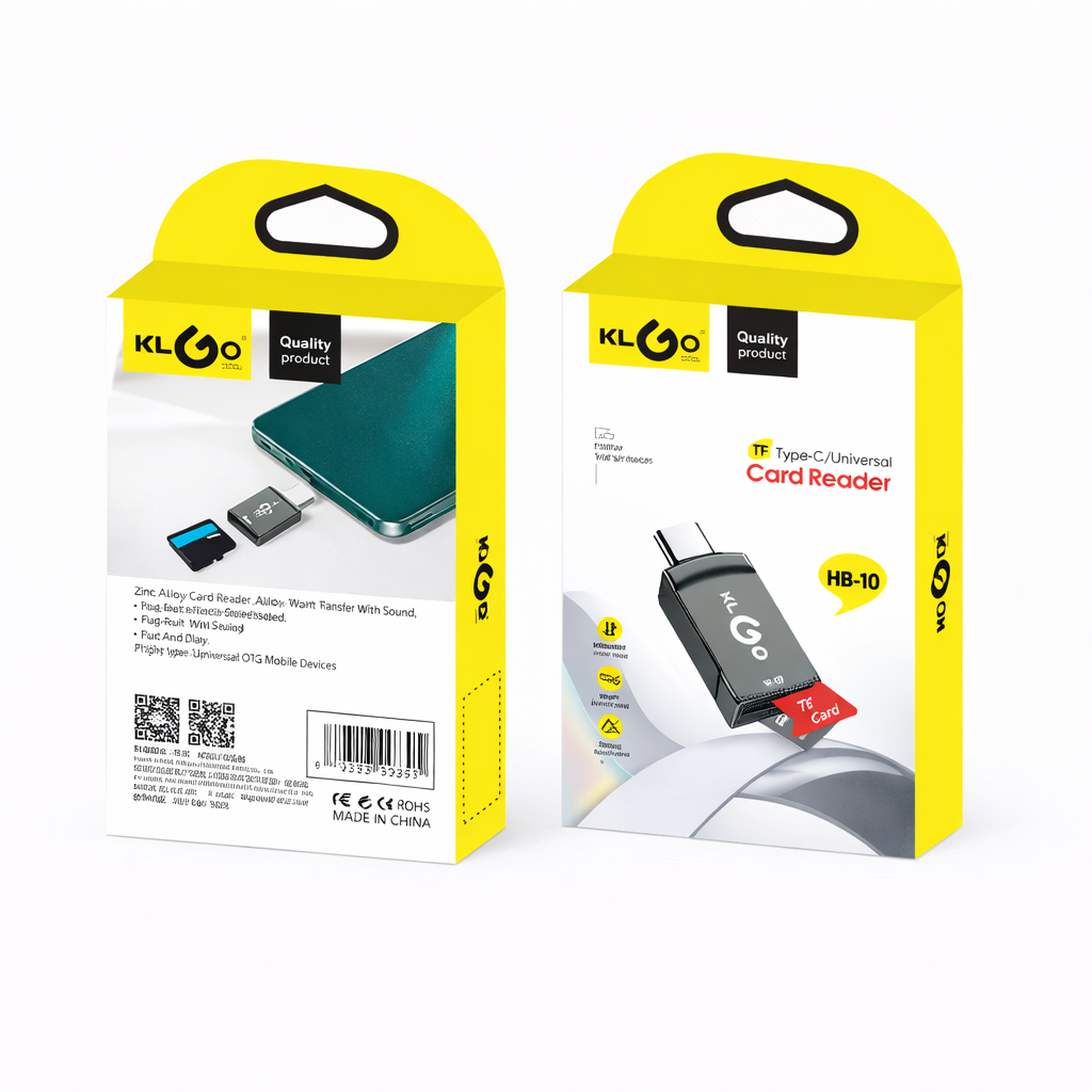Nest & Stem Homewares Frankly Cotton KLGO Type-C TF Card Reader showing USB-C connector and slot for microSD cards.