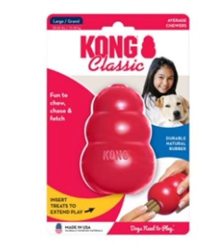 Red Kong Classic dog toy for small dogs, made by Animal Addiction Limited, featuring a durable rubber design for chewing and fetch.