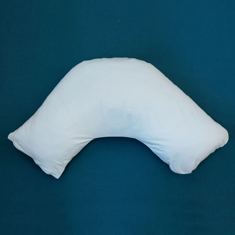 MiteGuard Tri-Pillow Cover on a pillow, showing its protective fabric and snug fit for pillows and pillow covers.