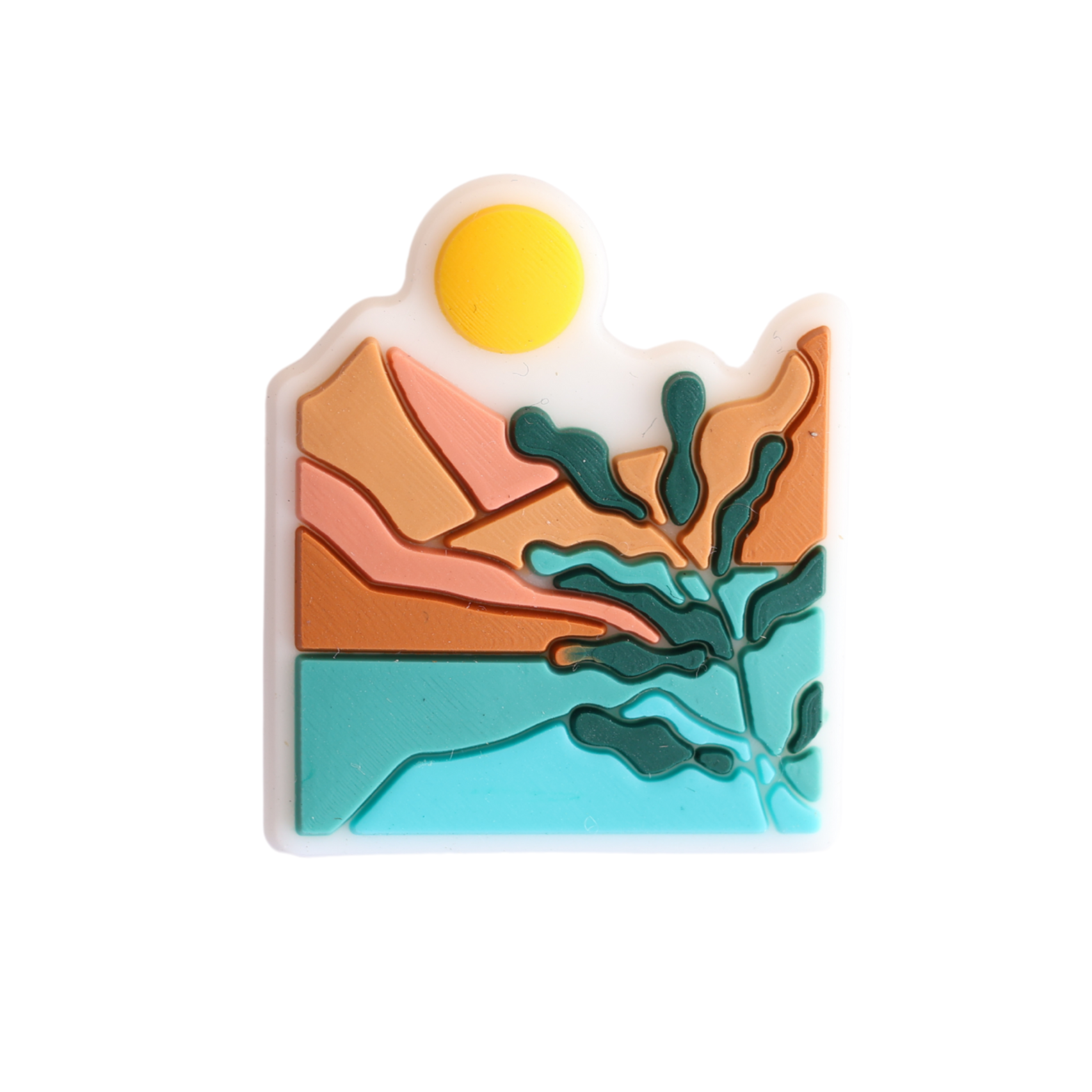 Walkieez WALK-itz Mountain View Charm featuring a scenic mountain design on a stylish accessory.