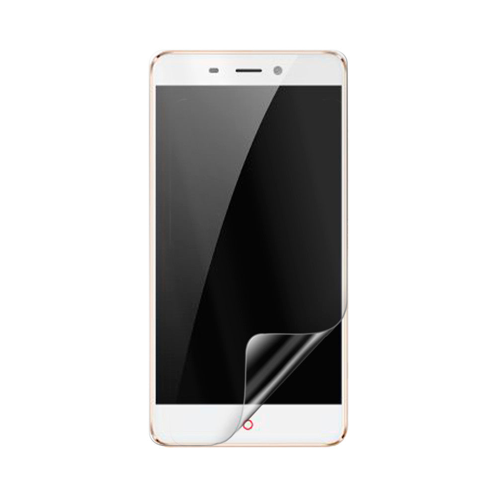 Two 9eight5 hydrogel screen protectors for Nubia N1 smartphone, showing clear, flexible protective film on a device screen.