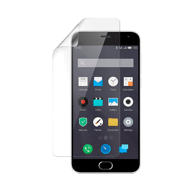 Hydrogel screen protector for Nubia M2 showing clear, flexible film covering the device screen for protection and clarity.