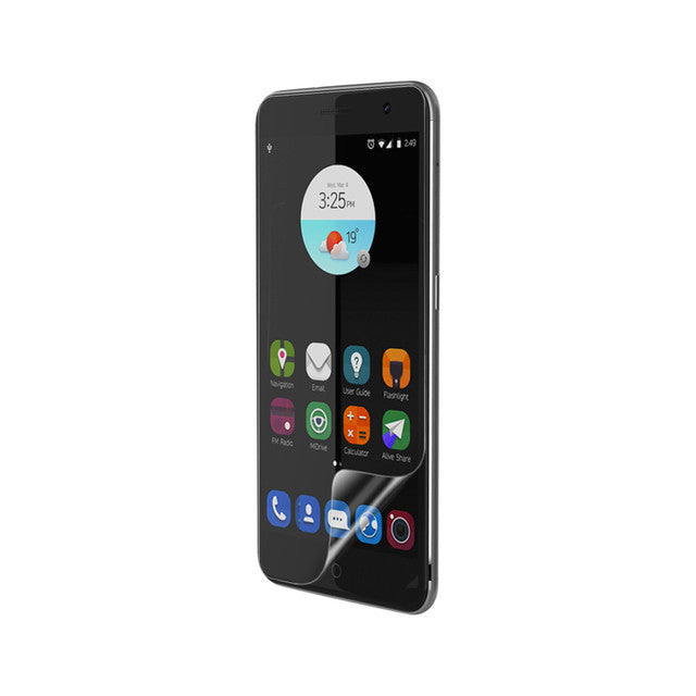 Hydrogel screen protector for ZTE Blade V7 Lite by 9eight5, showing the clear, flexible film covering the phone screen.