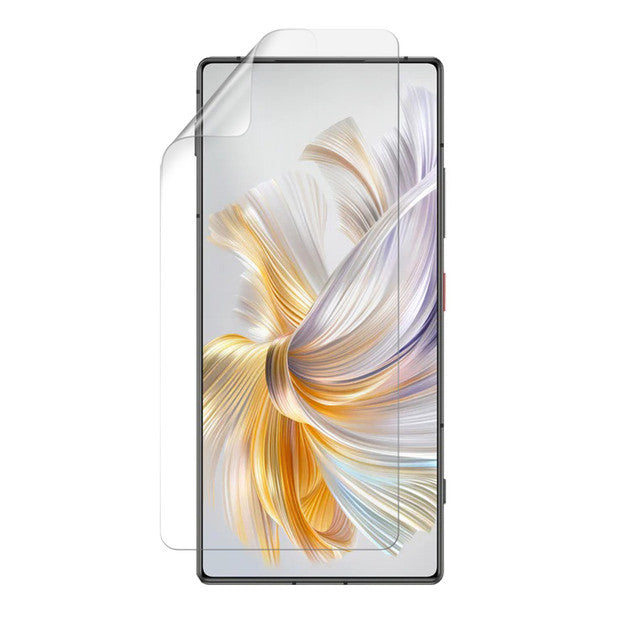 Two 9eight5 hydrogel screen protectors for Nubia Z70S Ultra, showing clear, flexible protection for smartphone screens.