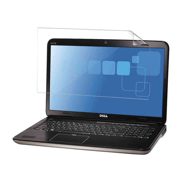 Two 9eight5 hydrogel screen protectors for Dell XPS L502X laptop, showing clear, flexible layers for screen protection.
