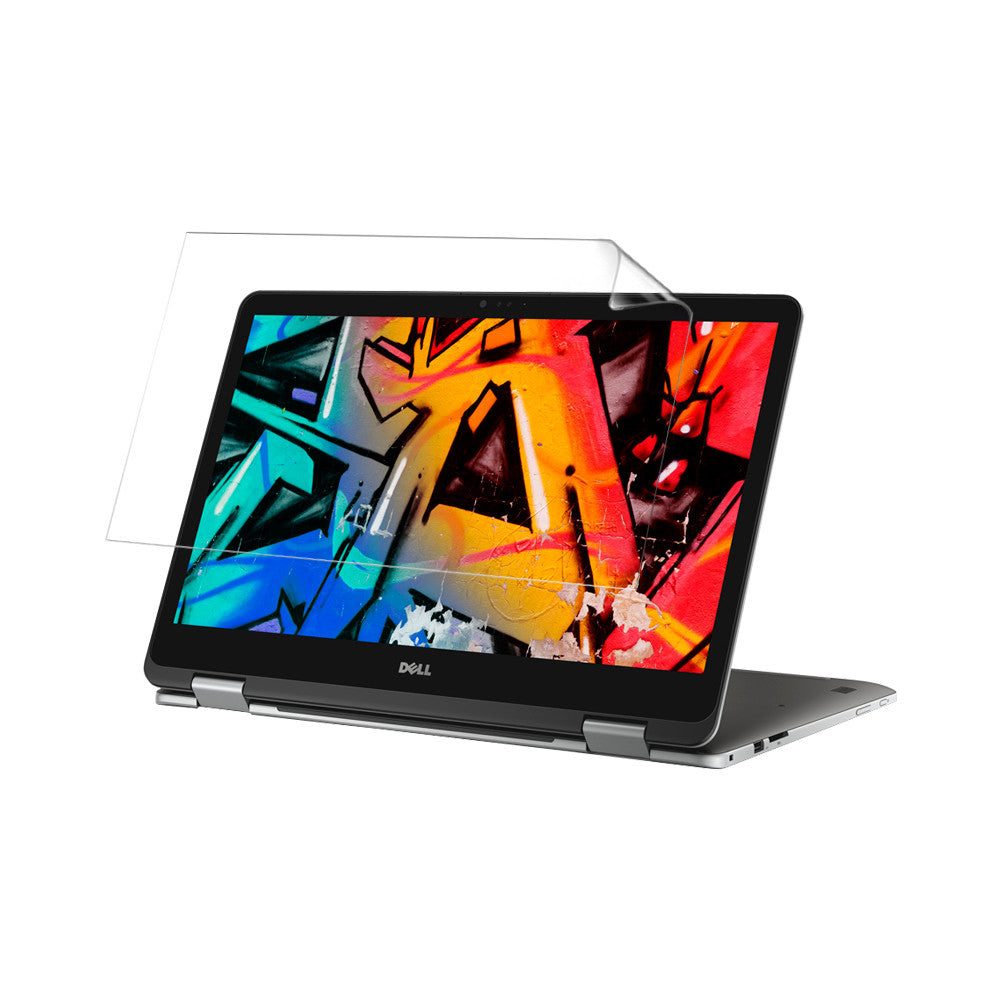 Hydrogel screen protector for Dell Inspiron 17 5767, branded 9eight5, showing clear, flexible overlay on laptop display.