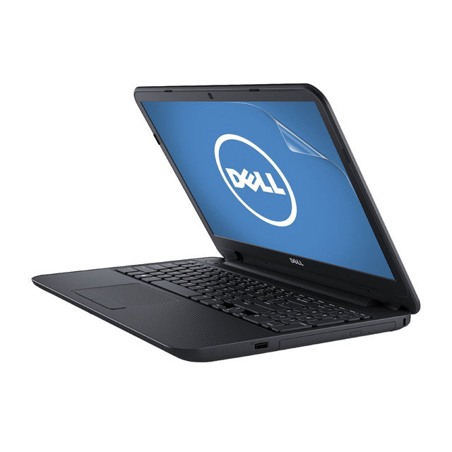 Two 9eight5 hydrogel screen protectors for Dell Inspiron 15 3521 laptop, showing clear, flexible film covers on a screen.
