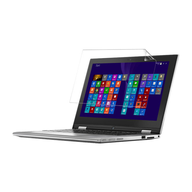 Hydrogel screen protector for Dell Inspiron 11 3147 laptop, showing clear, flexible material fitting over the screen.