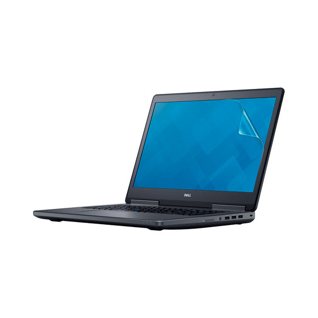 Hydrogel screen protector for Dell Precision 17 M7710 laptop, showing clear, flexible film covering the display for protection.