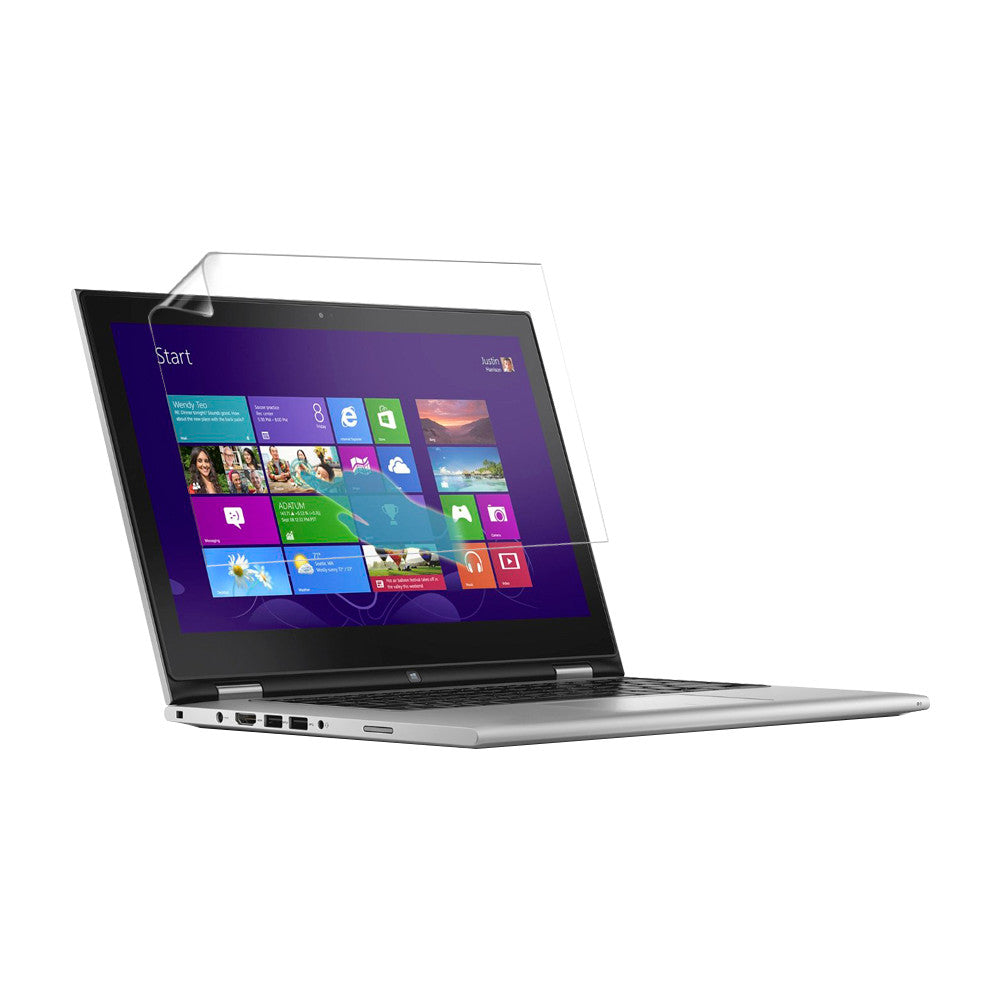 Two 9eight5 Hydrogel Screen Protectors for Dell Inspiron 13 7368 laptops, showing the clear, flexible protective film.