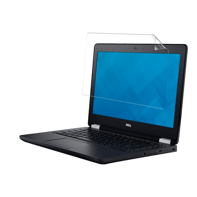 Hydrogel screen protector for Dell Latitude 12 E5270 laptop, clear protective film from 9eight5 showing fitted on screen.