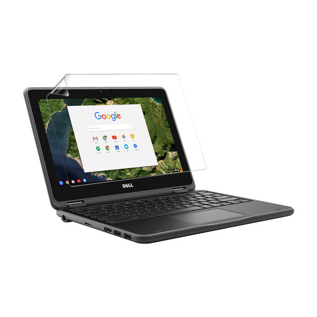 Hydrogel screen protector for Dell Latitude 11 3189 by 9eight5, showing a clear, flexible protective film on a laptop screen.