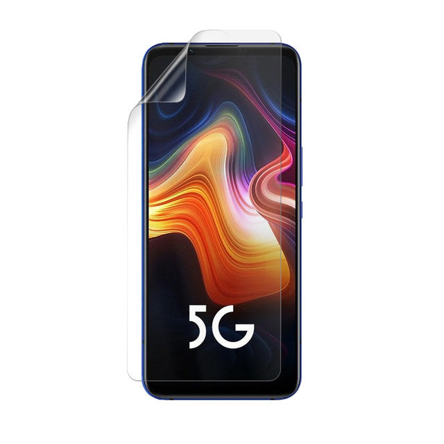 9eight5 hydrogel screen protector for Nubia RedMagic 5G Lite, showing clear, flexible film covering the phone screen.