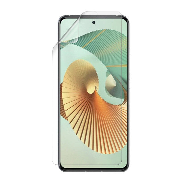 Hydrogel screen protector for ZTE Axon 30 Pro 5G by 9eight5, showing clear, flexible film covering the phone screen.