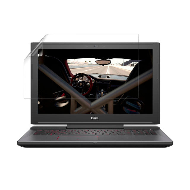 Hydrogel screen protector for Dell Inspiron 15 7577 by 9eight5, showing a clear protective film on a laptop screen.