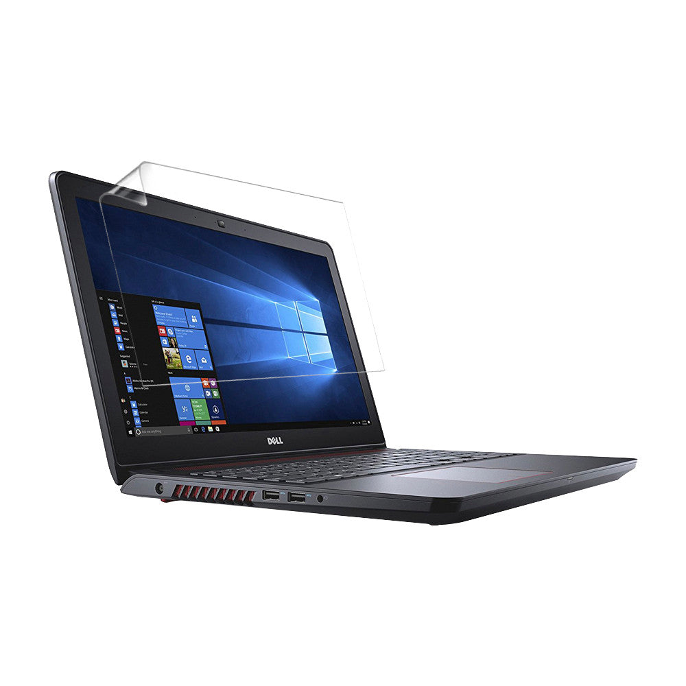 Hydrogel screen protector for Dell Inspiron 15 5577 by 9eight5, showing a close-up of the transparent protective film on the laptop screen.