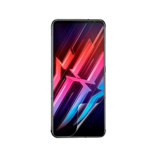 Hydrogel screen protector for Nubia RedMagic 6 Pro by 9eight5, showing a clear, flexible film covering the phone screen.