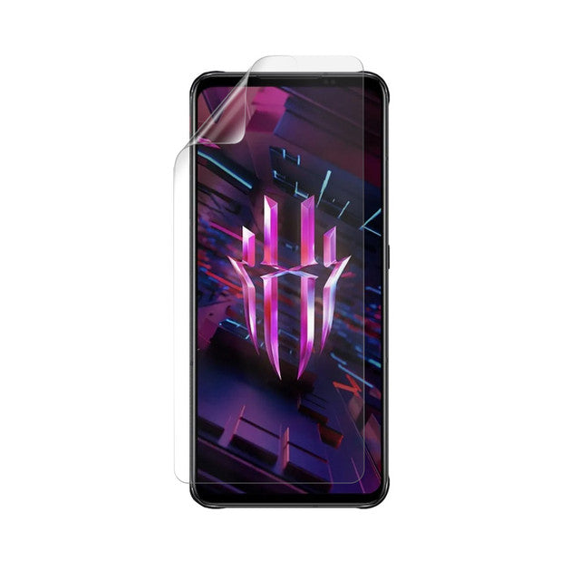 Two clear Hydrogel Screen Protectors for Nubia RedMagic 7S, designed by 9eight5, shown in a protective packaging layout.