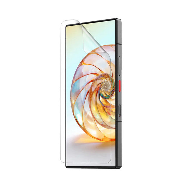 Two 9eight5 hydrogel screen protectors for Nubia Z60 Ultra Leading, showing clear, flexible film designed to protect the phone screen.