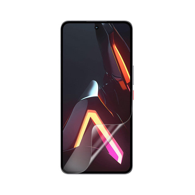 Pair of 9eight5 Hydrogel Screen Protectors for Nubia Neo 3, showing clear, flexible protectors with cutouts for camera and sensors.