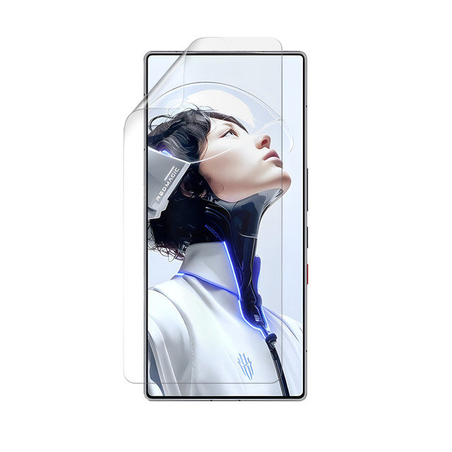 Two 9eight5 hydrogel screen protectors for Nubia RedMagic 11 Pro+ smartphone, showing clear, flexible screen film in packaging