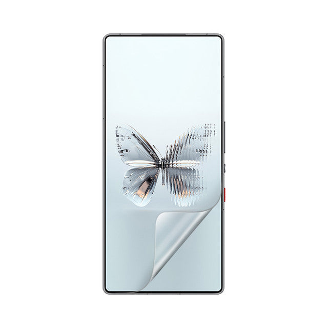 9eight5 Hydrogel Screen Protector for Nubia RedMagic 10 Pro+ showcasing a clear, flexible shield fitting the gaming smartphone screen perfectly.