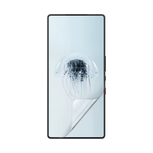 Hydrogel screen protector for Nubia RedMagic 10 Pro by 9eight5, shown in a pack of two with clear, flexible film coverage.