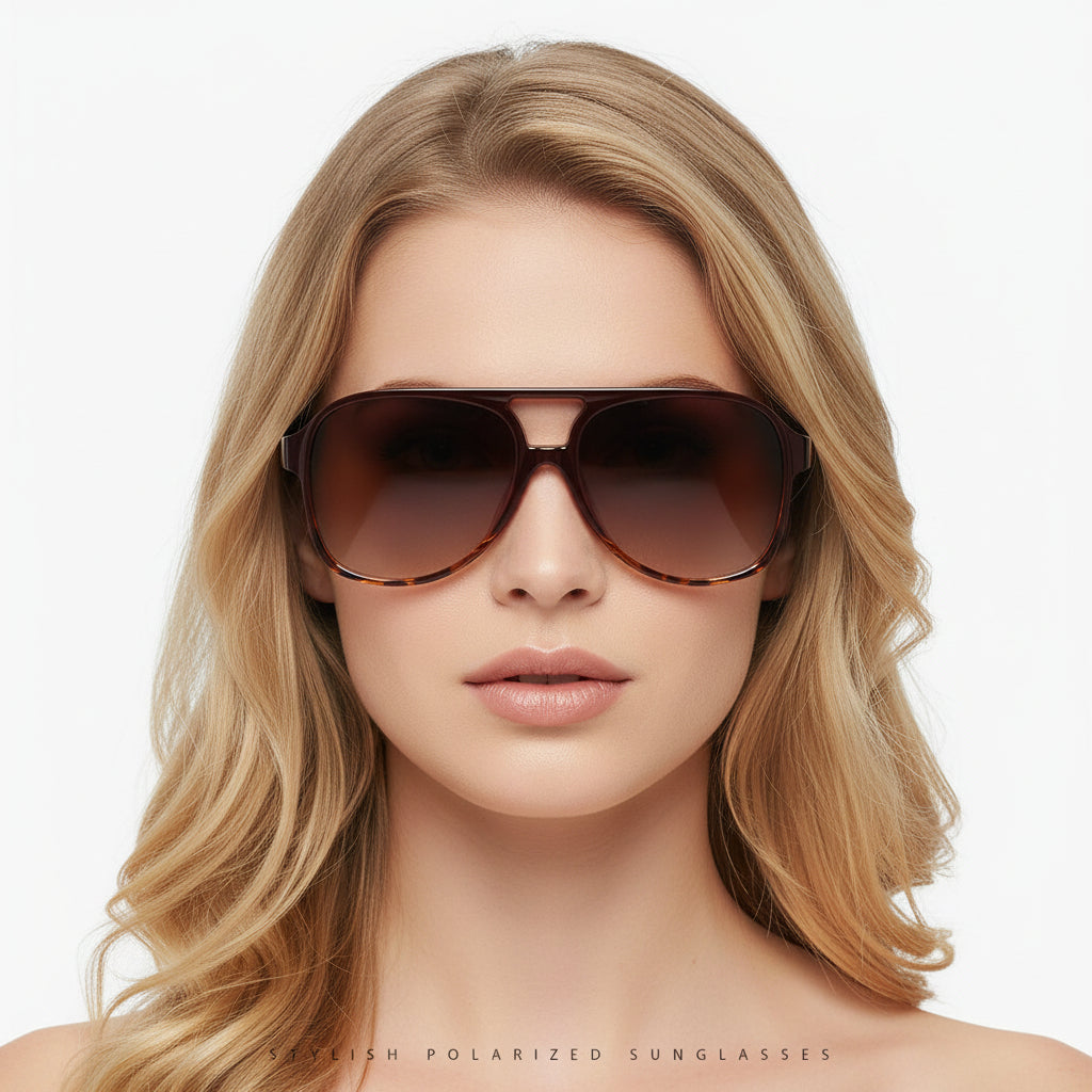 Dealonlinenz polarized sunglasses with hydrophobic anti-reflective lenses in a black frame, shown with a protective case.