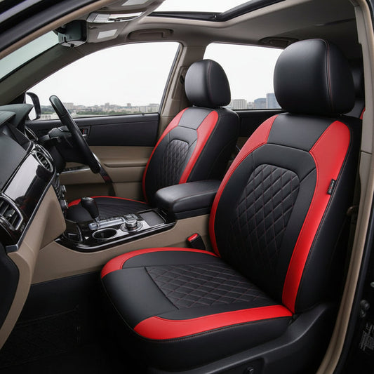 Universal Fit Faux Leather Full Set Black Automotive Seat Covers fits dealonline.co.nz