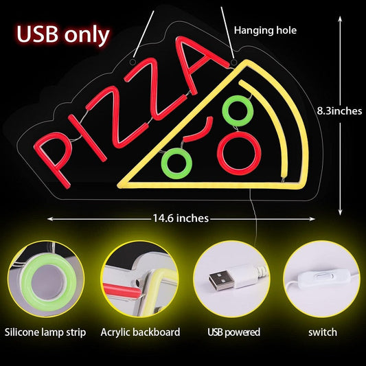 Neon Sign LED Tube Handmade Visual Bar Pub Club Wall Decor Light Pizza dealonline.co.nz