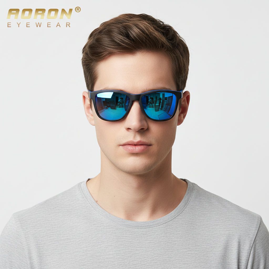 Dealonline.co.nz sports sunglasses with HD polarized lenses, anti-blue ray, hydrophobic coating in four colors.