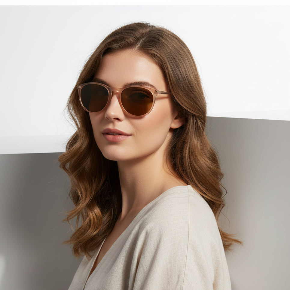 Dealonlinenz HD polarized sunglasses with anti-blue ray lenses and hydrophobic coating, shown with protective case.