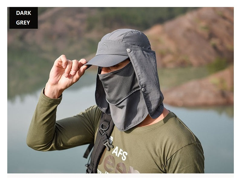 Dark grey dealonline.co.nz sun hat with wide brim, bucket style, outdoor fishing and hiking cap with UV protection