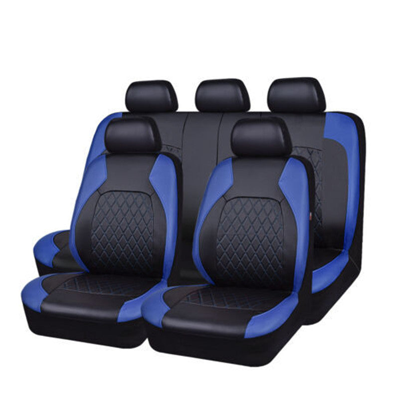 Universal fit black faux leather automotive seat covers, full set, designed for car seats, by dealonline.co.nz