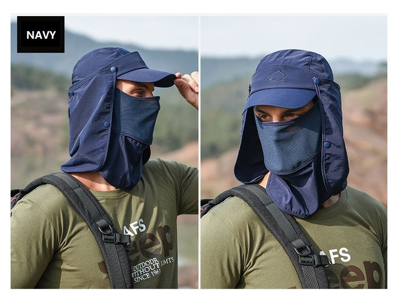 Navy wide brim bucket hat by dealonlinenz, outdoor fishing and hiking cap with UV protection, perfect for sun protection.