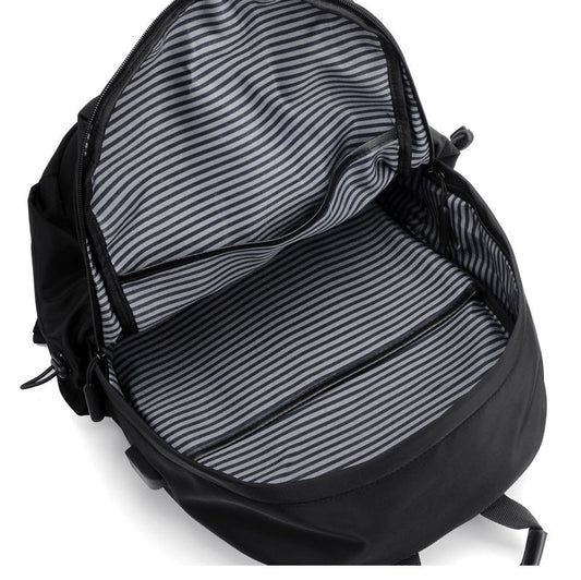 Travel Backpack Computer Bag USB Charging Water Resistant - Grey dealonline.co.nz