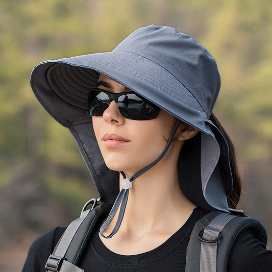 GREY Sun Hats Wide Brim Bucket Outdoor Fishing Hiking Cap UV Protection dealonline.co.nz