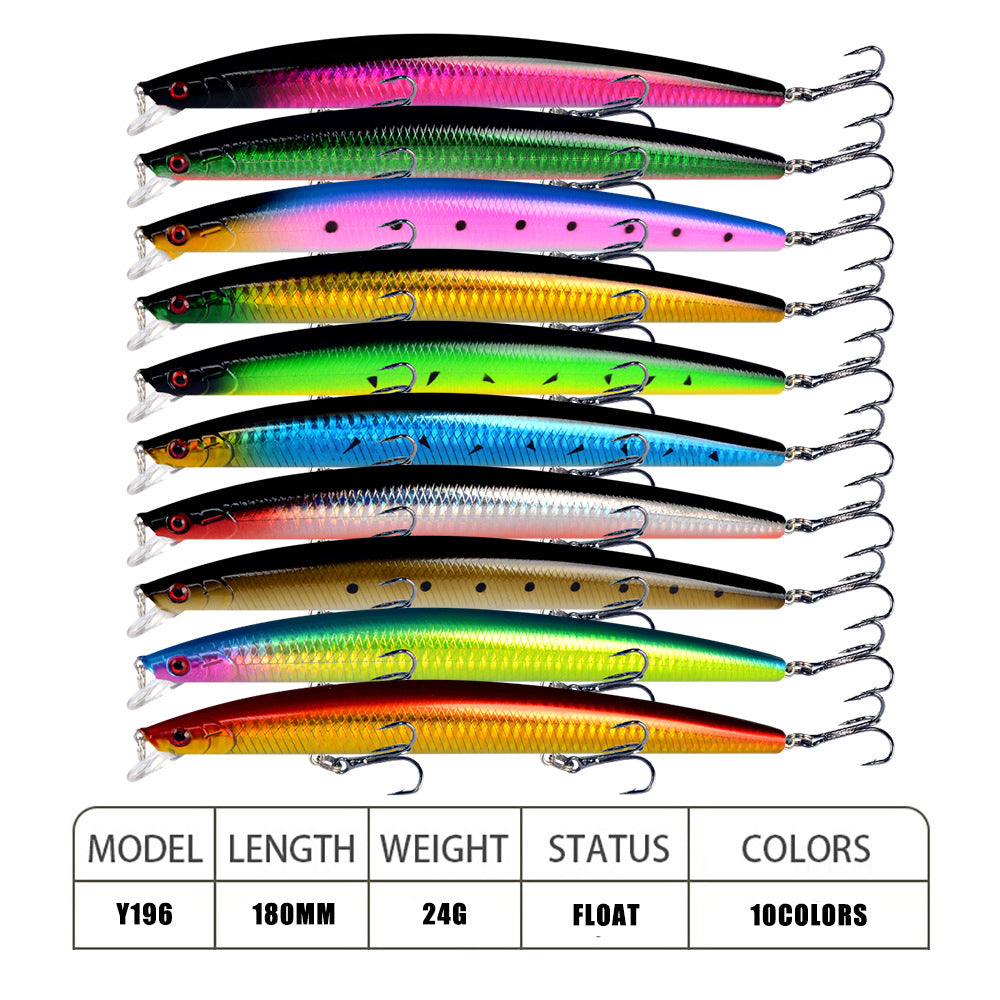 10pcs/p Large Fishing Lures 18cm Hard Bait Lures with Treble Hook Lifelike dealonline.co.nz