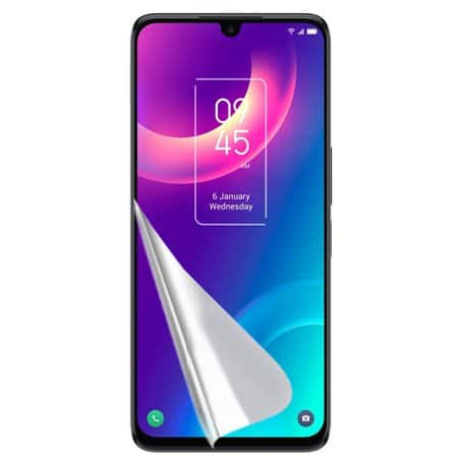 Clear hydrogel screen protector for TCL 30+ by 9eight5, designed to protect the phone's screen from scratches and impacts.