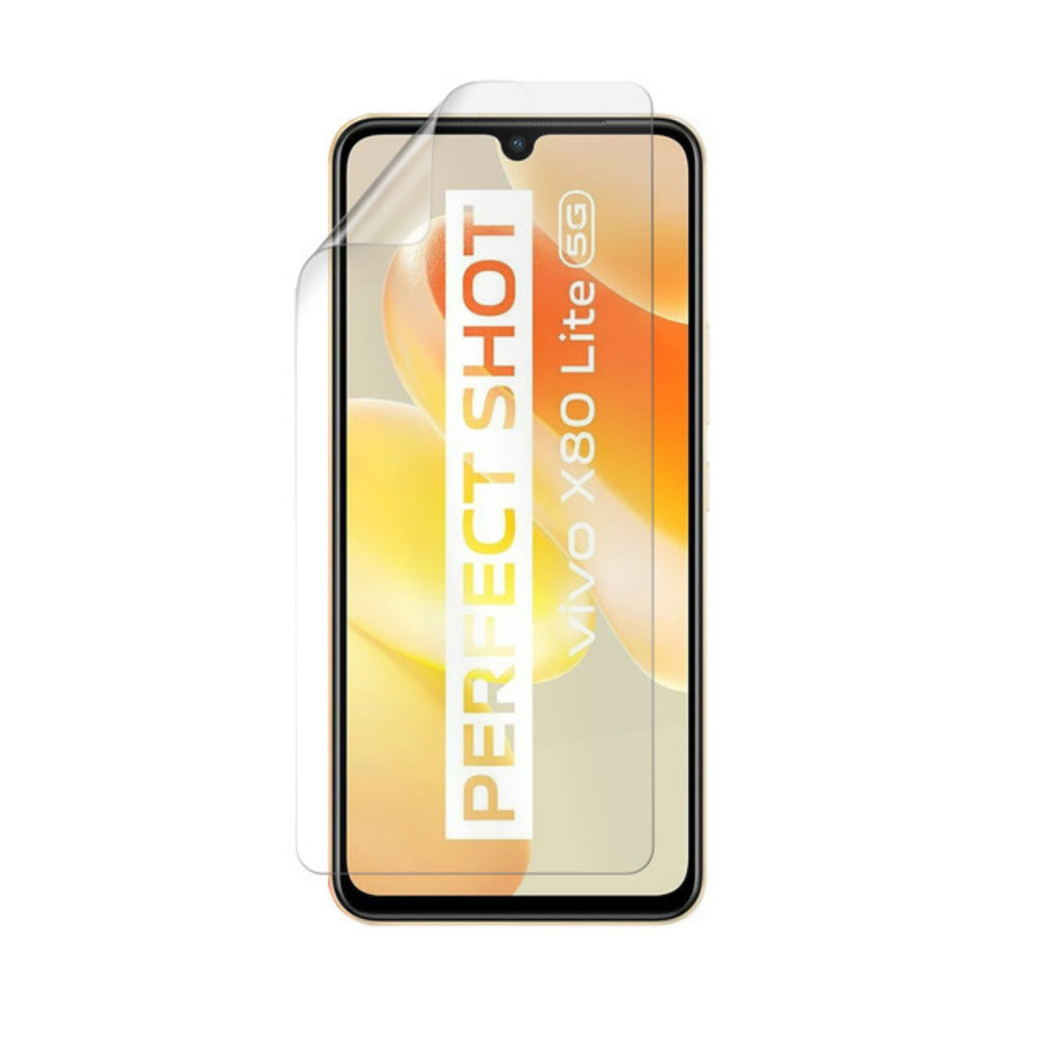 Two clear hydrogel screen protectors for Vivo X80 Lite by 9eight5, shown in packaging with protective film and installation tools.