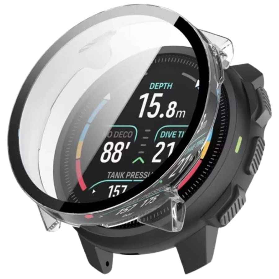 Clear protective case for Suunto Nautic S watch screen protector, fits snugly to safeguard the watch display.