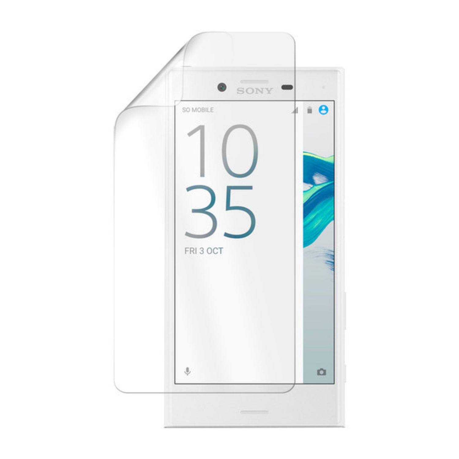 Two 9eight5 Hydrogel Screen Protectors for Sony Xperia X Compact, designed to shield the phone screen from scratches and impacts.