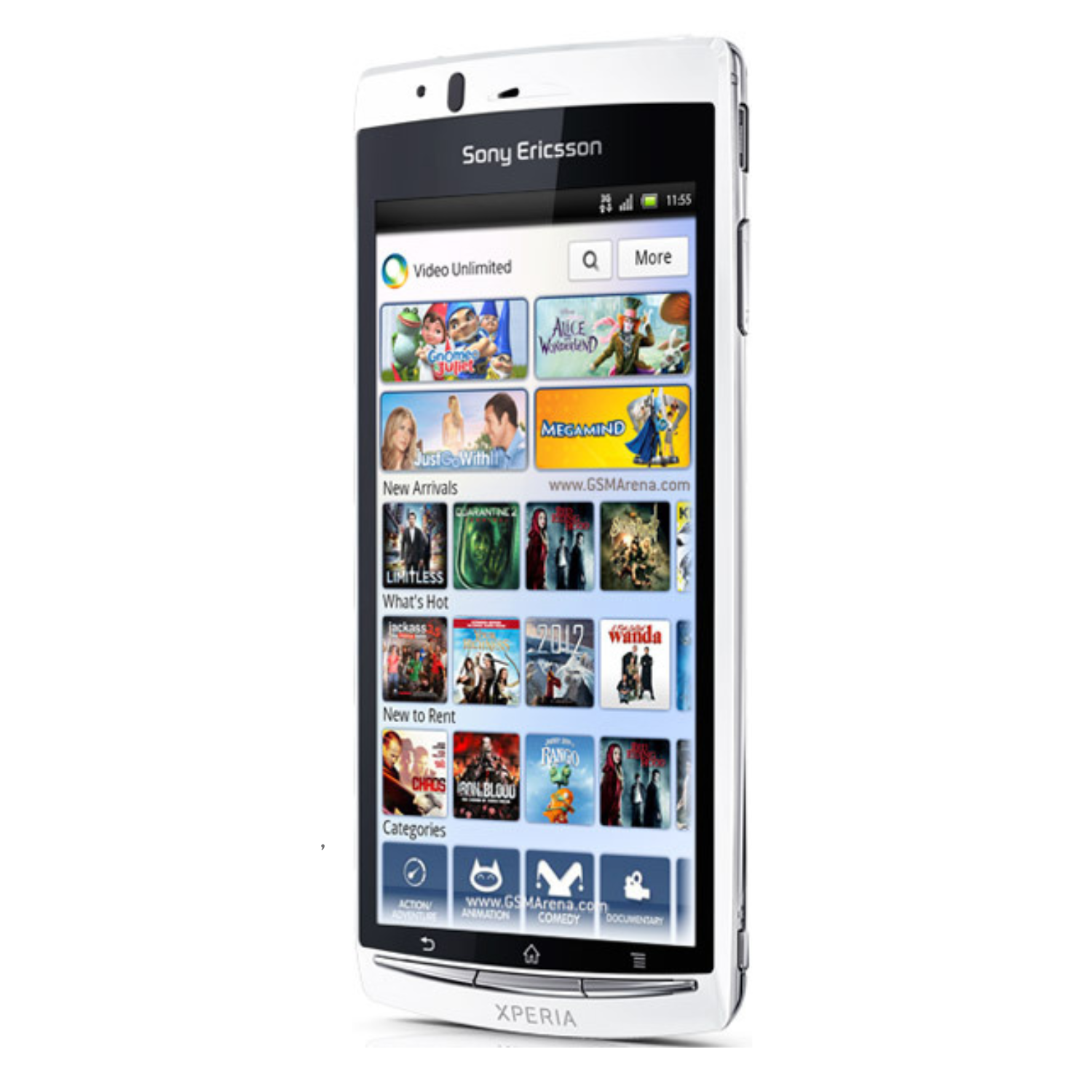 9eight5 Hydrogel screen protector for Sony Ericsson Xperia Arc, clear film covering the phone screen with precise cutouts
