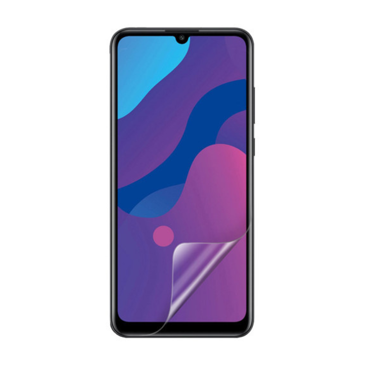 Hydrogel screen protector for Honor 9A by 9eight5, showing clear, flexible material covering a smartphone screen.