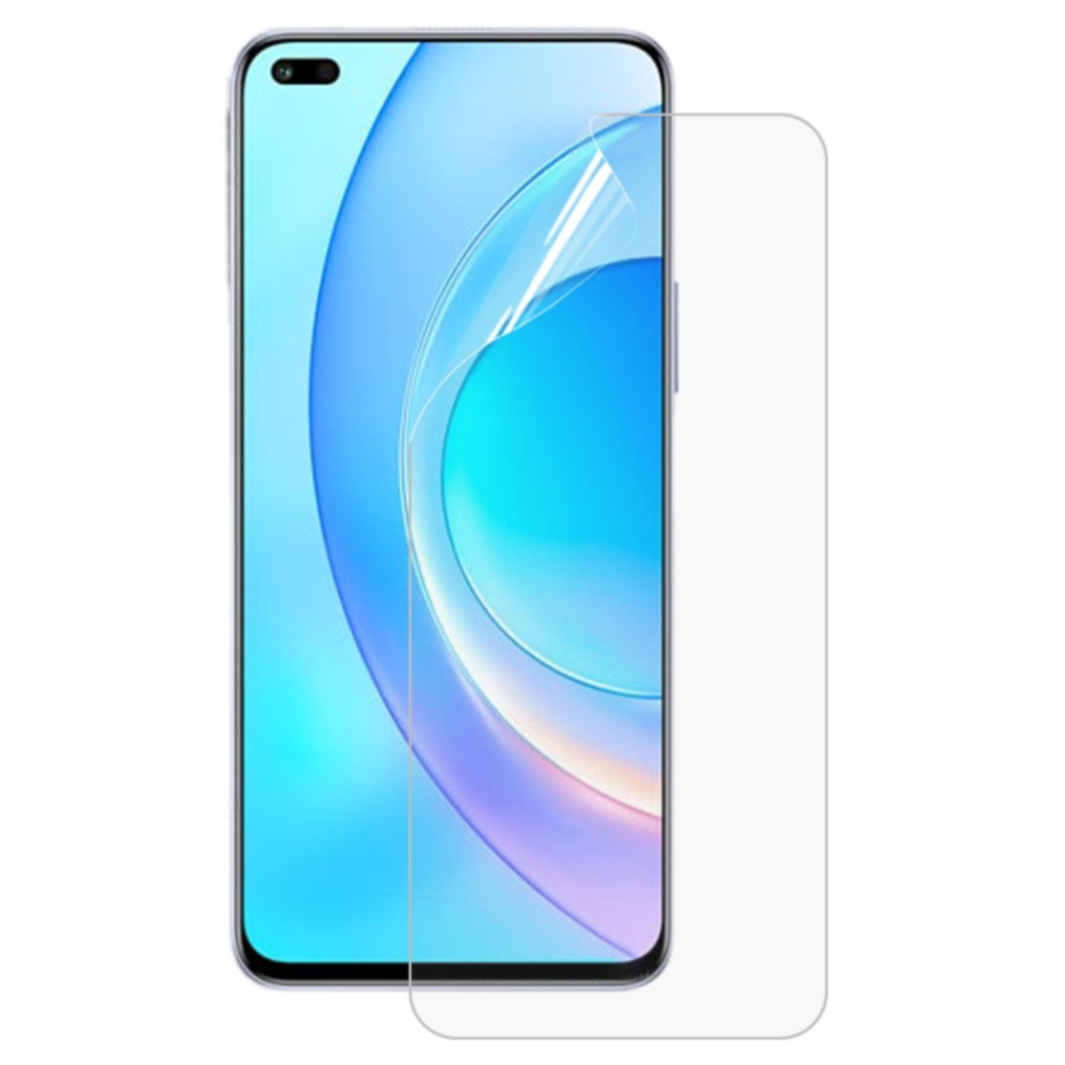 Hydrogel screen protector for Honor 50 Lite by 9eight5, showing a clear, thin film applied to a smartphone screen.